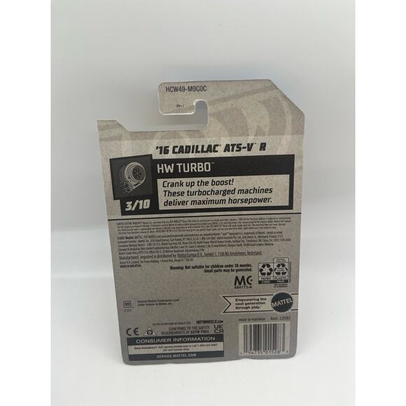 2022 Hot Wheels #38 HW Turbo 3/10 '16 Cadillac ATS-V R Dark Red w/Gray 10 Spokes - Picture 3 of 3